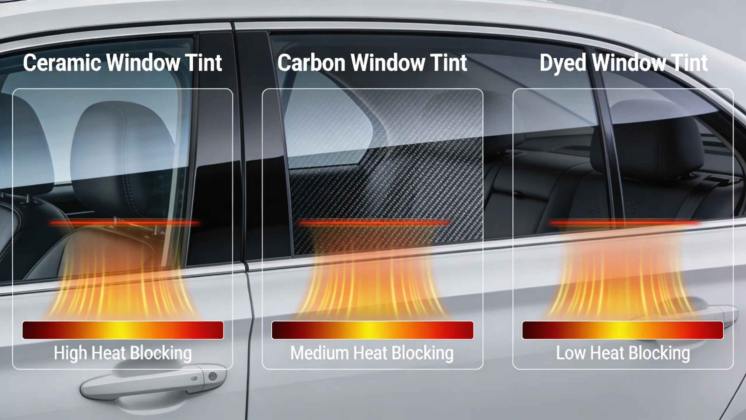 Between Ceramic, Carbon, and Dyed Window Tint